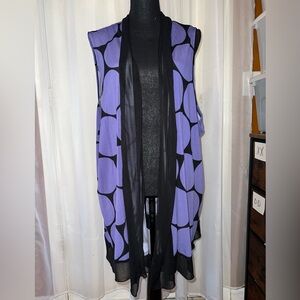 Susan Graver 3X Sleeveless Open Cardigan Vest